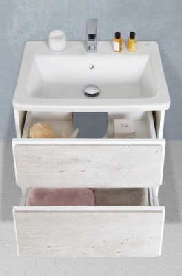 Тумба под раковину Roca Ronda 60 ZRU9303002 подвесная Бетон Белый матовый