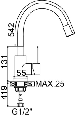 Смеситель для кухни Zerix LR74004-4 ZX0923 Желтый Нержавеющая сталь