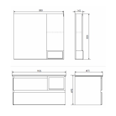 Тумба с раковиной Comforty Турин 90L 4137135 подвесная Дуб бежевый