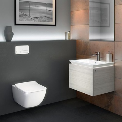 Тумба под раковину Villeroy&Boch Legato 100x43 подвесная с подсветкой Белое дерево