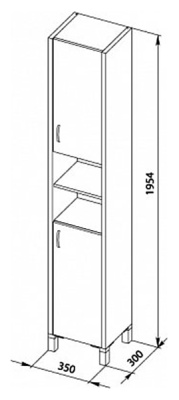 Шкаф пенал Aquanet Донна 35 168940 R Венге