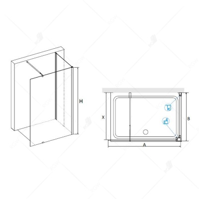 Душевая перегородка RGW Walk In WA-05 100x100 профиль Хром стекло прозрачное