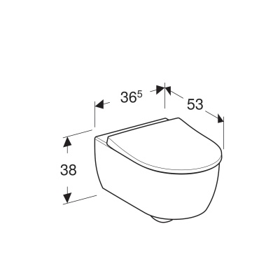 Комплект унитаза с инсталляцией Geberit iCon T54 Rimfree 500.300.01.I с сиденьем Микролифт и Белой клавишей смыва