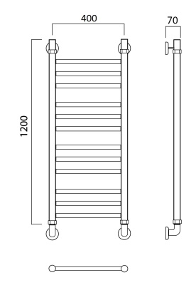Водяной полотенцесушитель Aquanerzh 00-60A12040 Хром