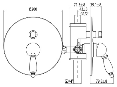 Смеситель для душа Gattoni Orta 2734 CO