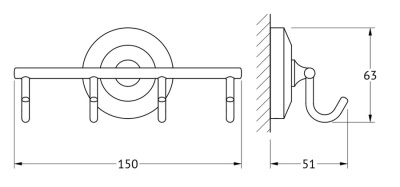Вешалка для полотенец FBS Standard 004 Хром