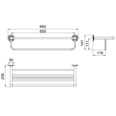 Полка для полотенец Timo Nelson 150058/00 Хром
