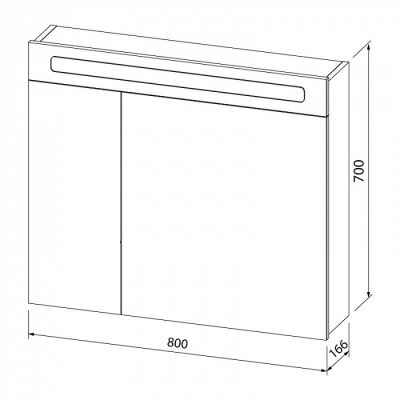 Зеркальный шкаф Iddis Mirro MIR80N2i99 Светлое дерево