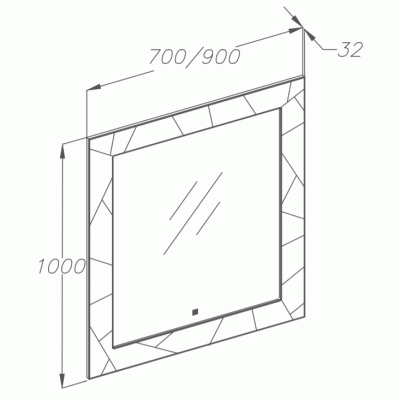 Зеркало Opadiris Луиджи 70 00-00000543 без подсветки
