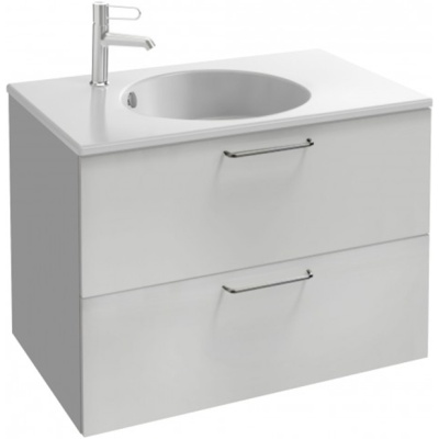 Тумба под раковину Jacob Delafon Odeon Rive Gauche 80 EB2522-R9-N18 подвесная Белая ручки Черные