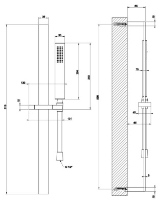Штанга для душа Gessi Rettangolo 20145.031 Хром