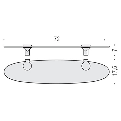 Стеклянная полка Colombo Design Luna В0130.000 Хром