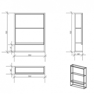 Зеркальный шкаф Alvaro Banos Toledo 55 Дуб кантенбери