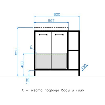 Тумба под раковину Style Line Лофт Classic 60/80 Бетон