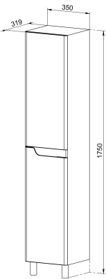 Шкаф пенал Orange Milano 35-05 РМ 35-05 KU Белый