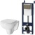 Комплект унитаза с инсталляцией AM.PM Sense IS374A1738 с сиденьем Микролифт и клавишей смыва Хром