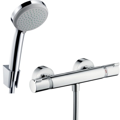 Комплект смесителя для душа Hansgrohe Ecostat Comfort 13116000 с душевым гарнитуром Hansgrohe Croma 27594000 Хром Комплект смесителя для душа Hansgrohe Ecostat Comfort 13116000 с душевым гарнитуром Hansgrohe Croma 27594000 Хром