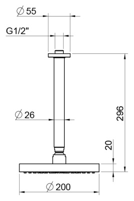 Верхний душ Webert Opera AC0940 Хром с лейкой из PVC
