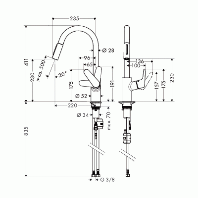Смеситель для кухни Hansgrohe Focus 31815 Хром