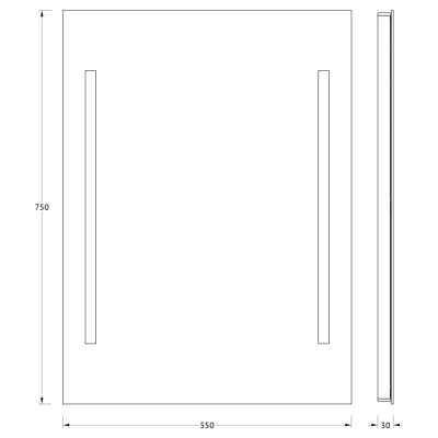 Зеркало Evoform Ledline 75х55 с подсветкой
