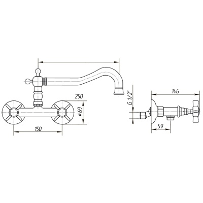 Смеситель для кухни Migliore Princeton ML.CUC-852 Хром ML.CUC-852.CR