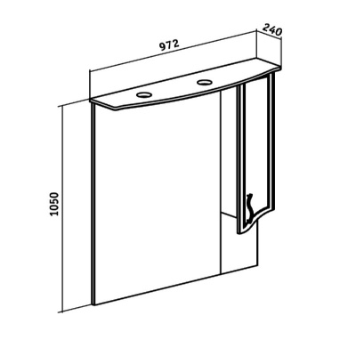 Зеркало со шкафом Runo Севилья 95 R Белое
