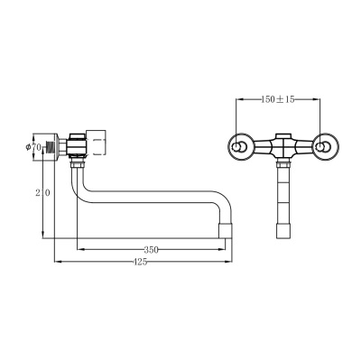 Смеситель для ванны Ростовская Мануфактура Сантехники SL72-140 универсальный Хром