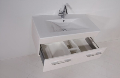 Тумба с раковиной SanVit Квадро Lux 120 kkvad120 с фактурой под дерево подвесная Акация светлая