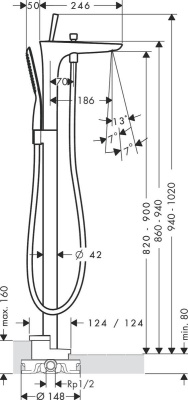 Смеситель Hansgrohe PuraVida 15473400 Хром Белый