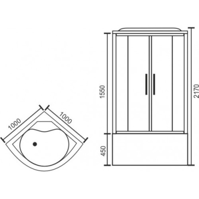 Душевая кабина Royal Bath ВК 100x100 RB100BK3-WT-CH с гидромассажем стекло прозрачное задняя стенка Белая