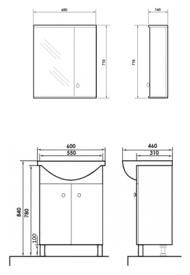 Тумба с раковиной Orange Лотос 60 Белая