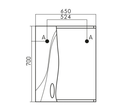 Зеркало со шкафом Mixline Лима 65 R 534994 с подсветкой Белое