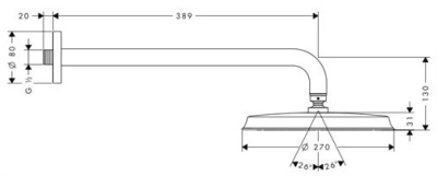 Верхний душ Hansgrohe Raindance Classic 27 27424000 Хром