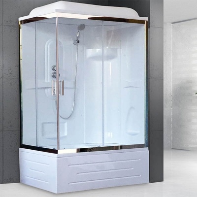 Душевая кабина Royal Bath BP 100х80 RB8100BP1-T-CH-R стекло прозрачное задняя стенка Белая