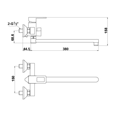 Смеситель для ванны Timo Sahara 2205Y-CR универсальный Хром