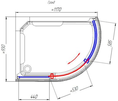 Душевая кабина Radomir Гранд 123x93 L 1-05-1-1-0-1161 профиль Белый стекло матовое