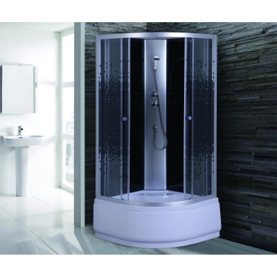 Душевая кабина Niagara NG-7508-08ВК 90х90 стекло прозрачное с узором задняя стенка Черная