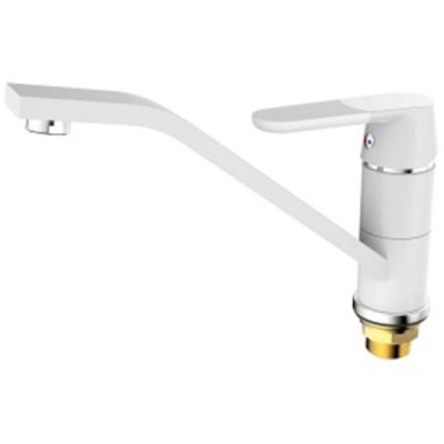 Смеситель для кухни Ростовская Мануфактура Сантехники SL123W-004F-25 Белый Хром
