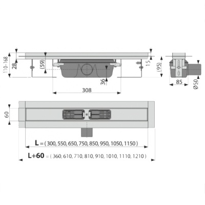 Душевой лоток Alcaplast Professional APZ6-550 без решетки