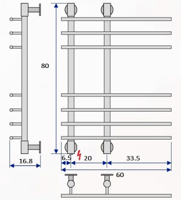 Полотенцесушитель Energy Galaxy 800x600 Хром