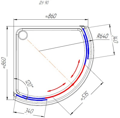 Душевой уголок Radomir 90x90 1-09-1-0-0-0010 профиль Белый стекло прозрачное