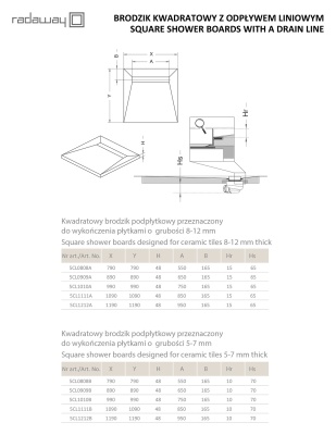 Душевая плита Radaway RadаDrain 89x89 для плитки 8-12 мм с решеткой Flowers