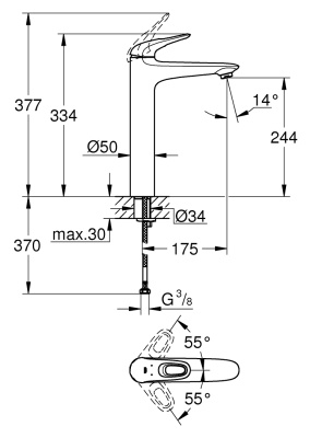 Смеситель для раковины Grohe Eurostyle 23570003 Хром
