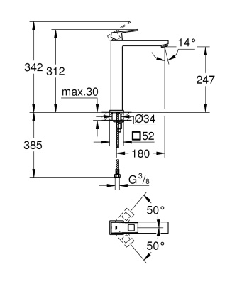 Смеситель для раковины Grohe Eurocube 23406000 Хром