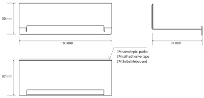 Металлическая полка Bemeta Niva 101102365 Хром