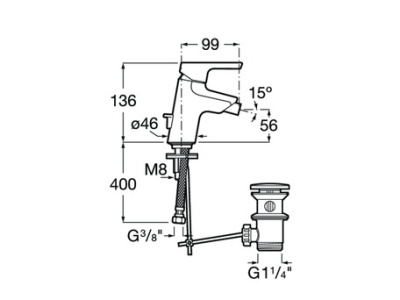 Смеситель для биде Roca Malva 5A603BC0M Хром