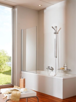 Шторка на ванну Huppe Design Pure 8P2080.087.321 Профиль матовое серебро, прозрачное стекло