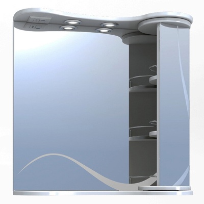 Зеркало со шкафом Vigo Callao 70 с подсветкой Белое Зеркало со шкафом Vigo Callao 70 с подсветкой Белое