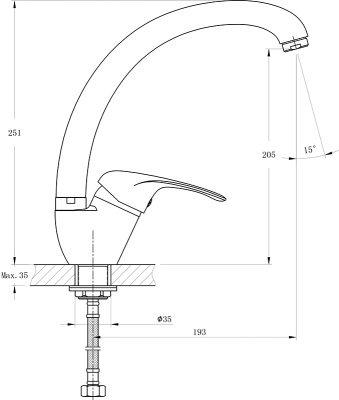 Смеситель для кухни Rush Corsica CO4240-22 Хром
