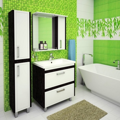 Мебель для ванной Runo Гранада 60 Венге-Белая